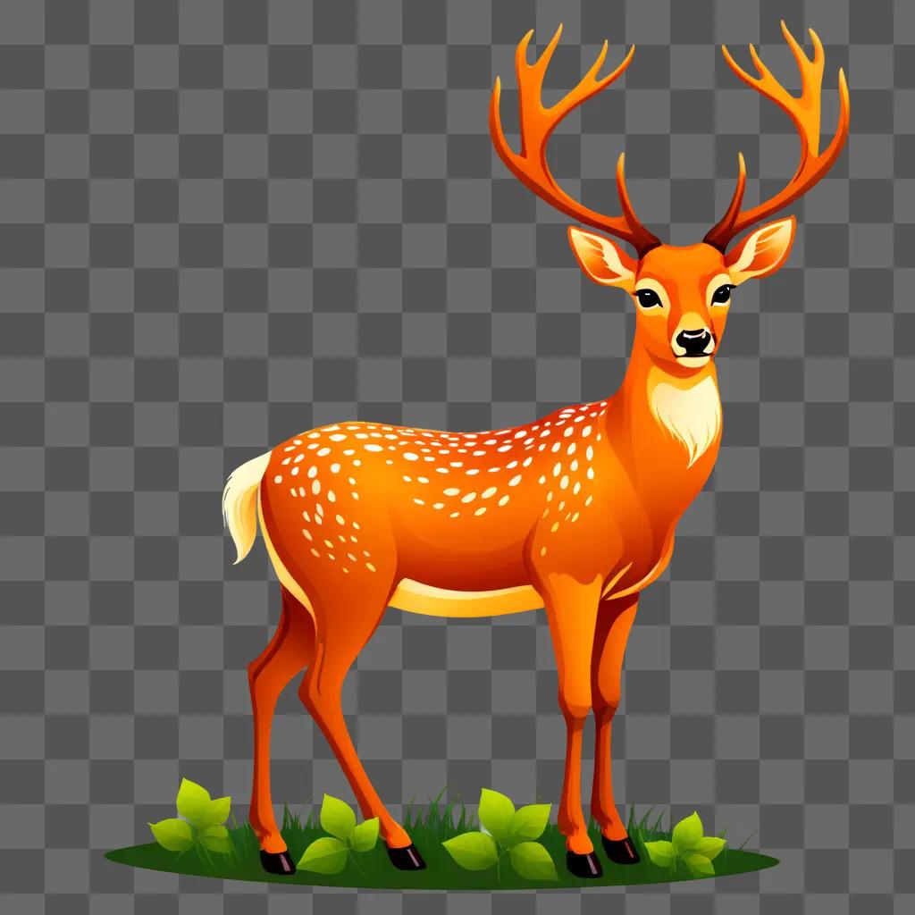 deer with antlers on a green background