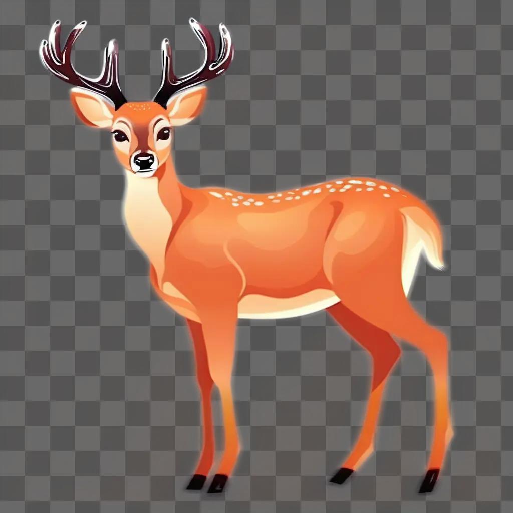 deer with antlers standing on a brown background