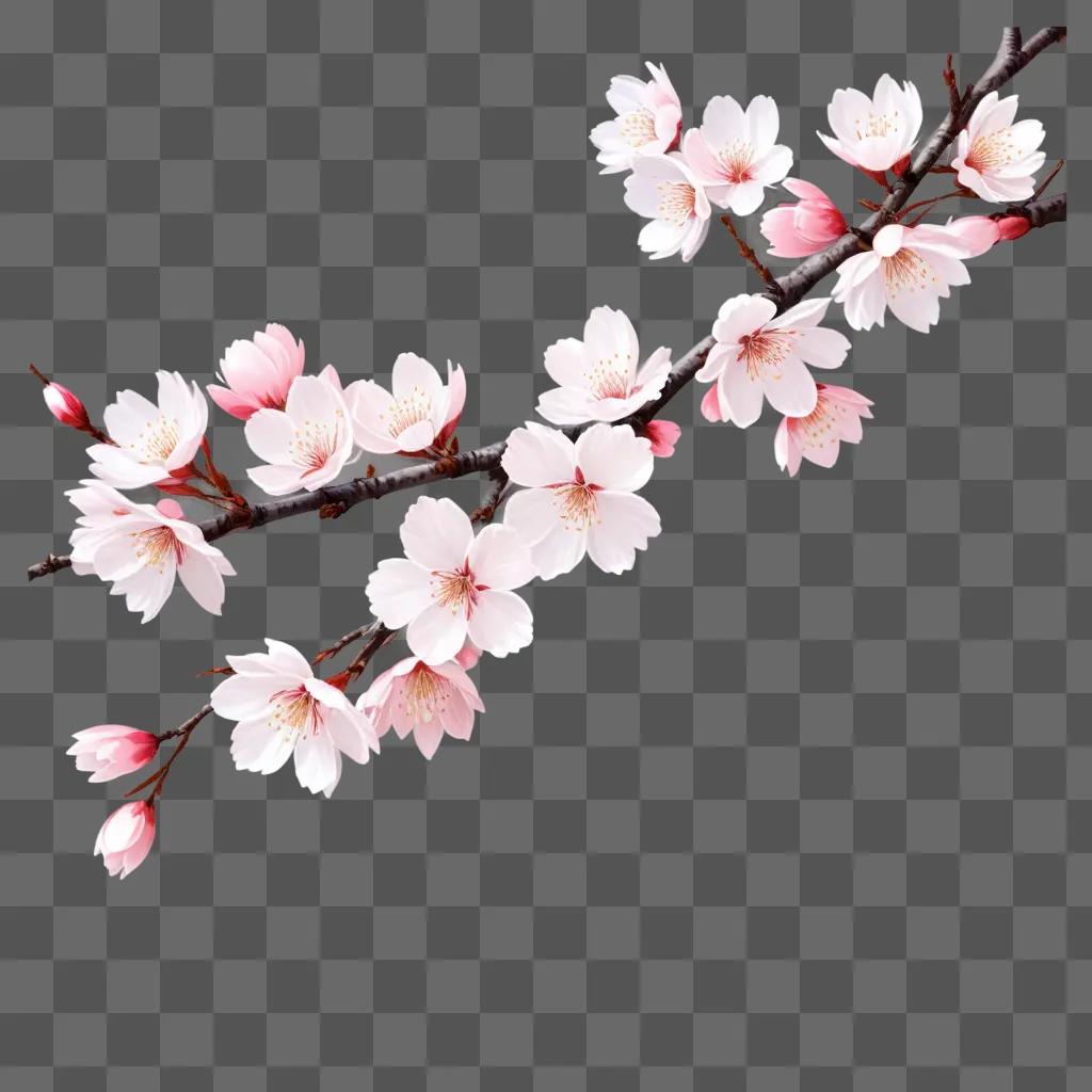 ピンクの背景に描かれた繊細な桜の花