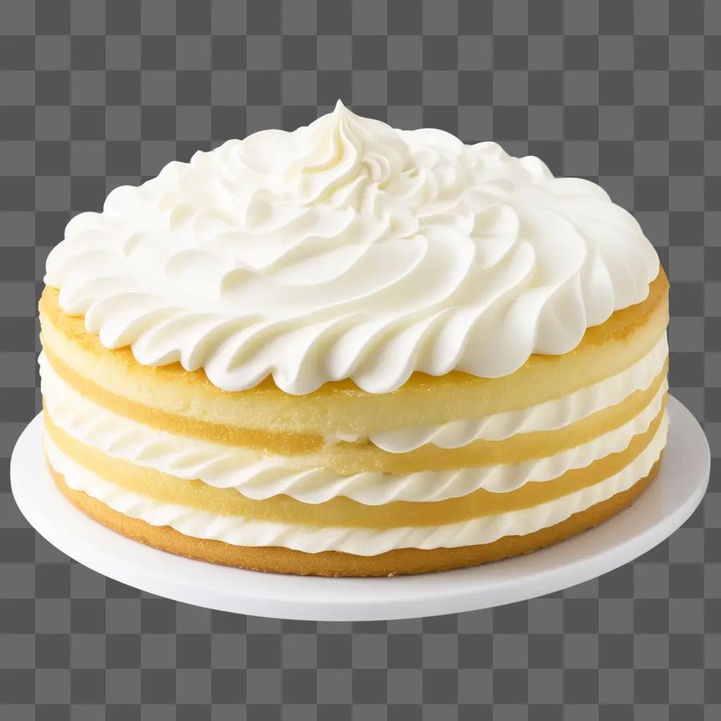 ホイップクリームをトッピングしたおいしいケーキ