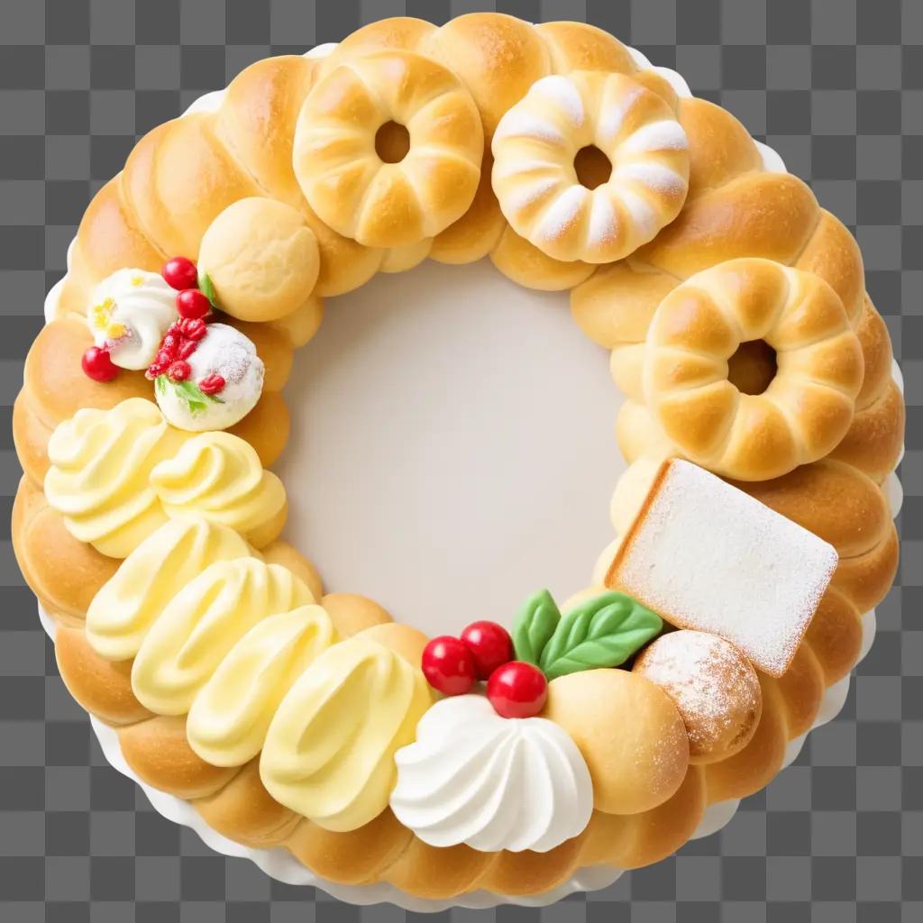 delightful assortment of baked goods arranged in a festive wreath