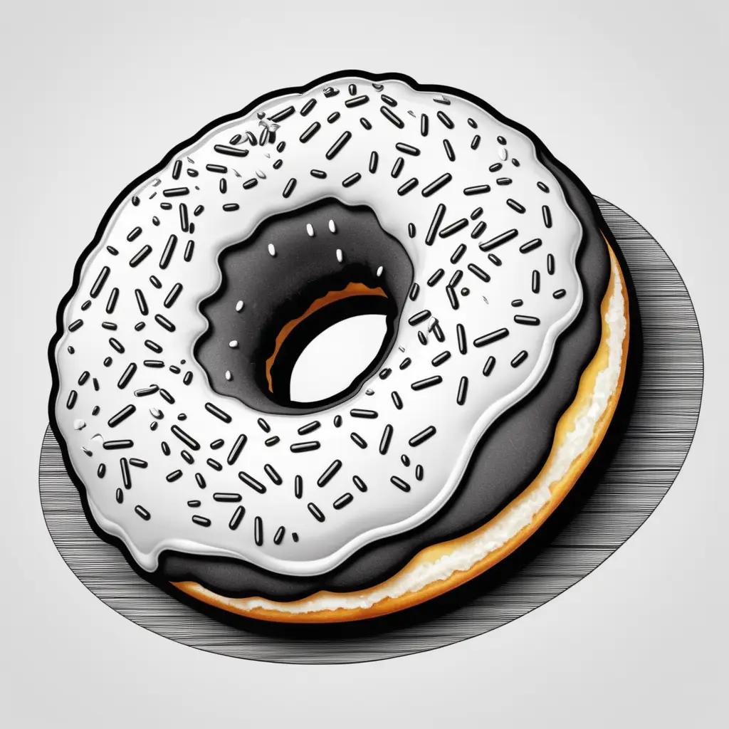 delightful donut with sprinkles, perfect for coloring pages