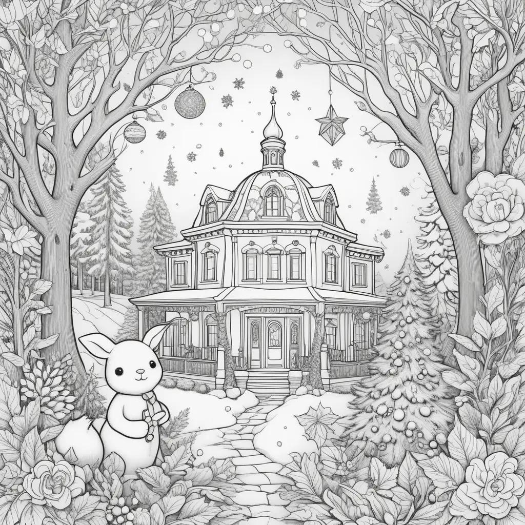 delightful winter scene for December coloring pages