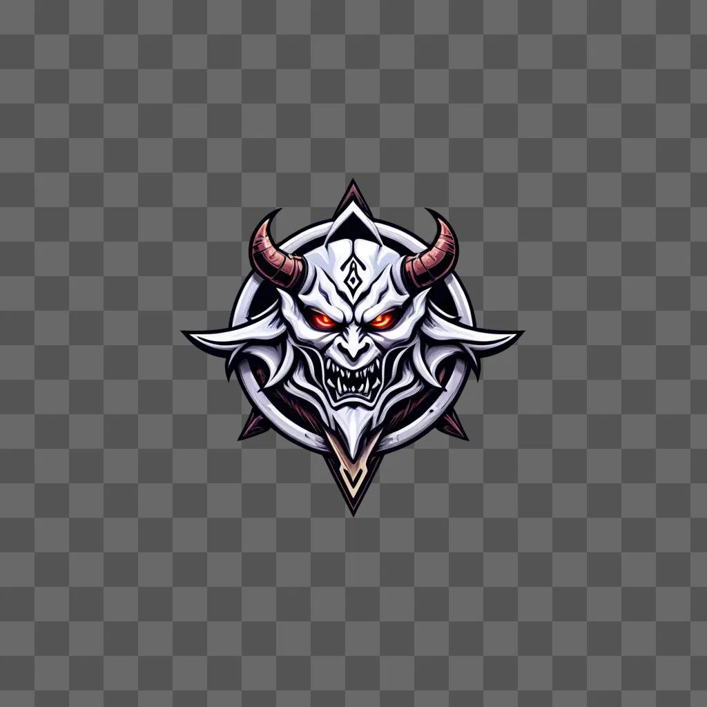 demon slayer logo on a grey background