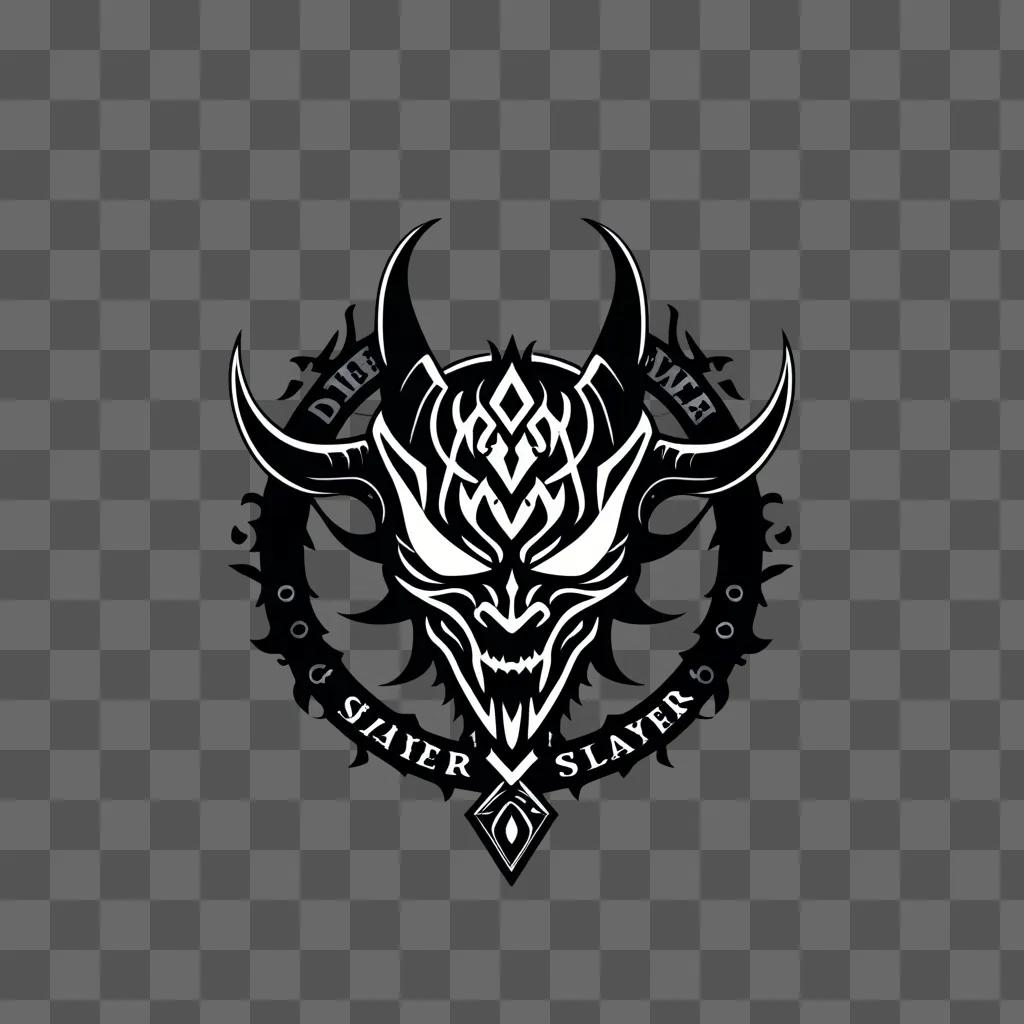 demon slayer logo with a black background and white lettering