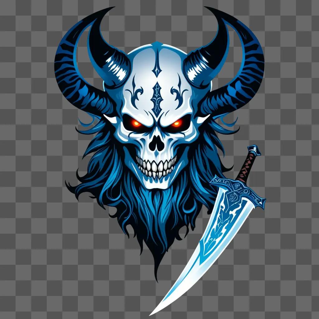 demon slayer logo with a sword and a skull