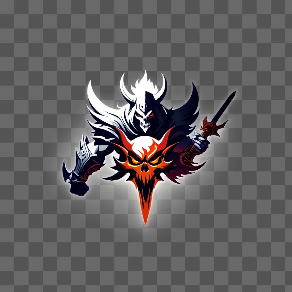 demon slayer logo with a sword and a skull