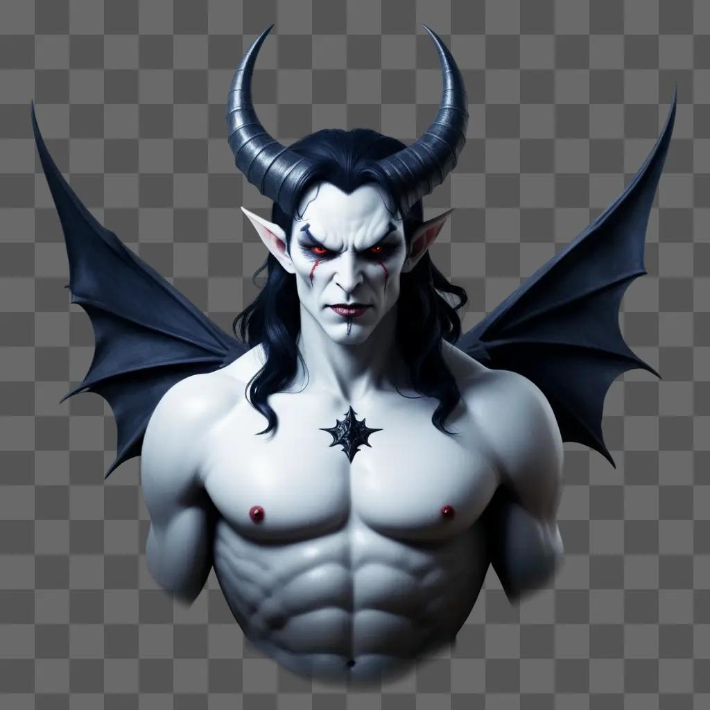 demon with bat wings and a red star on his chest