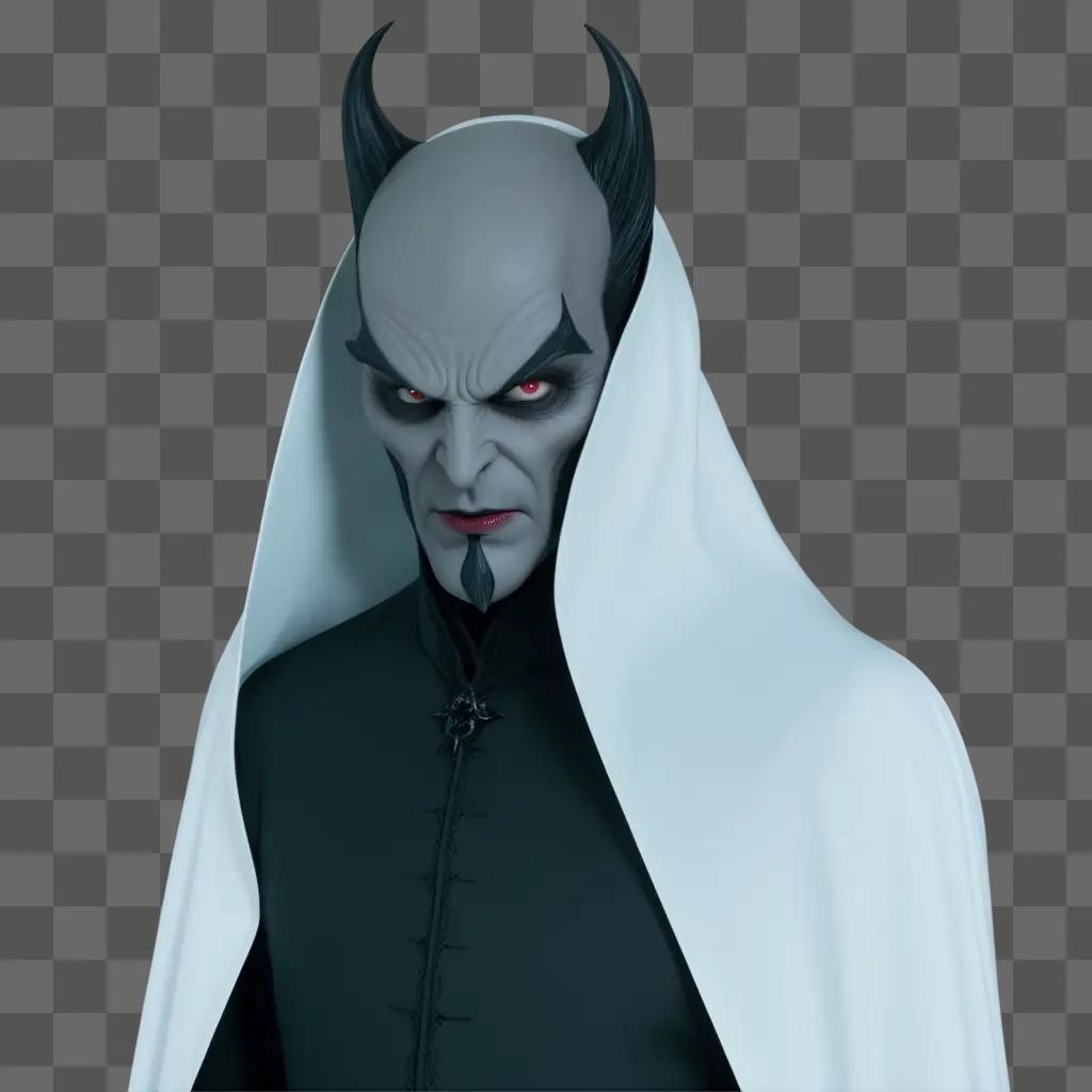 demon with horns stands menacingly