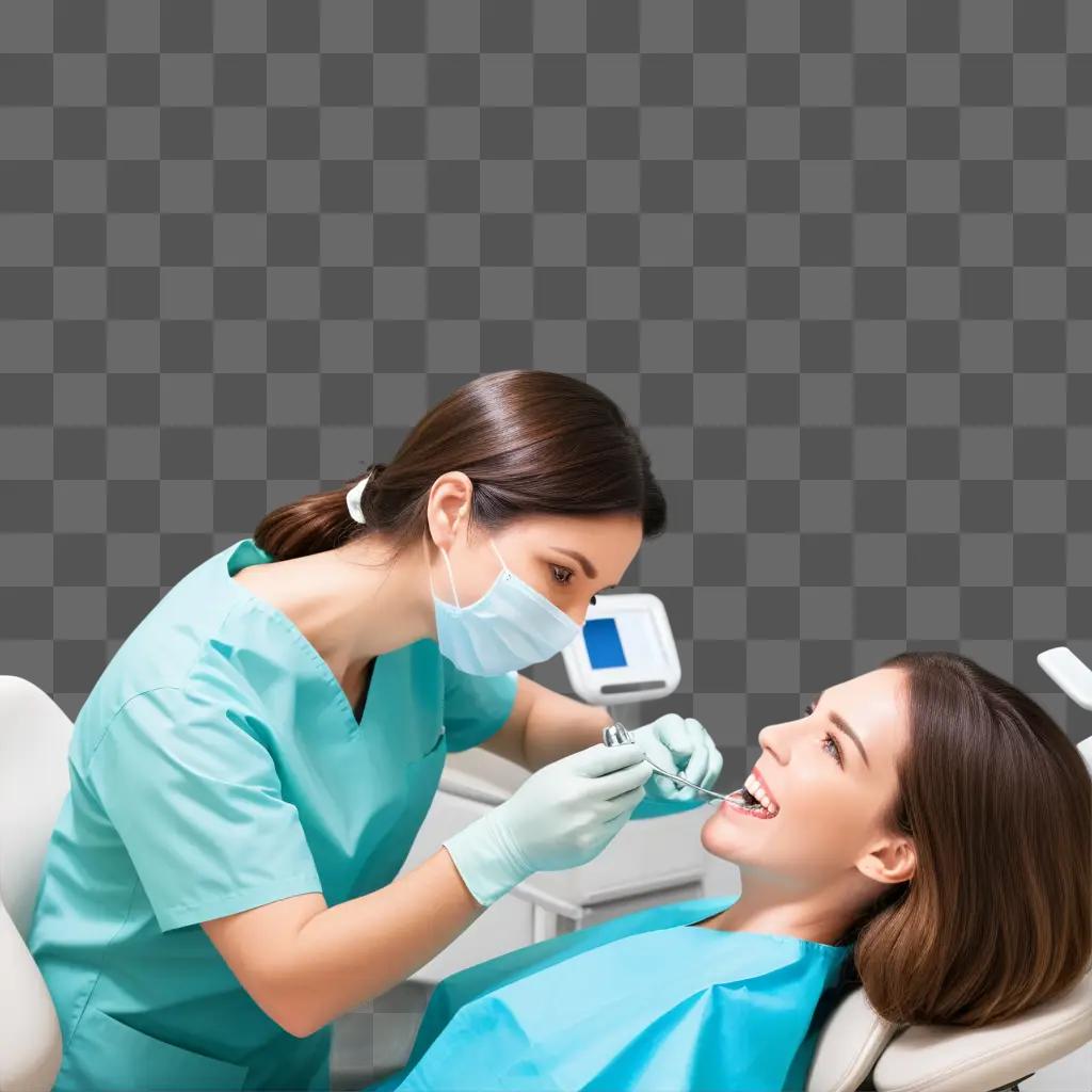 dental professional performs a procedure on a patient