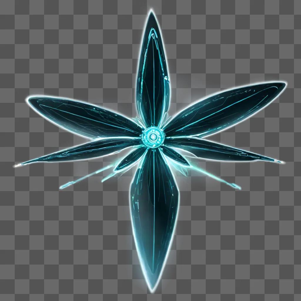 design flower drawing A glowing flower in a blue light