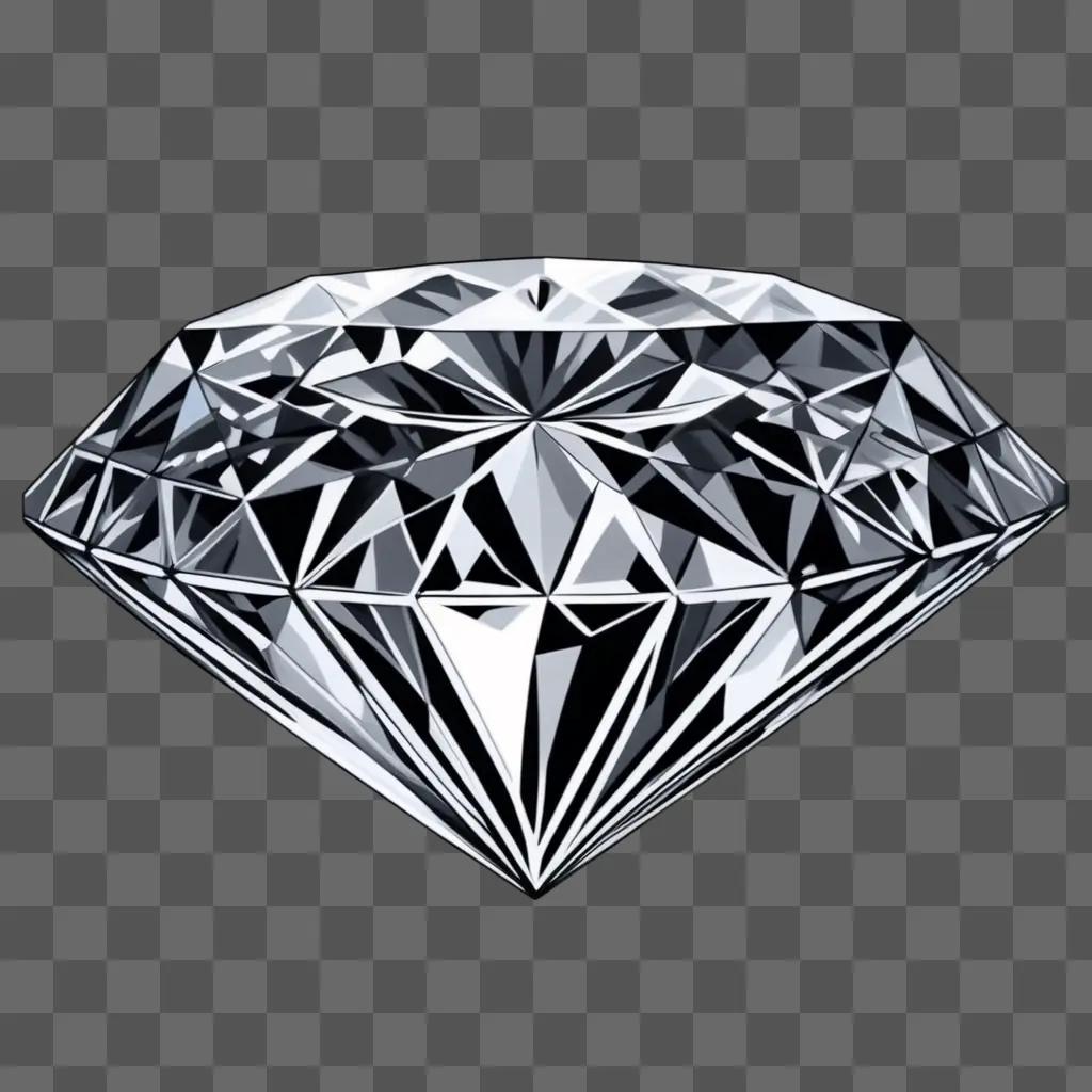 diamond drawing on a grey background