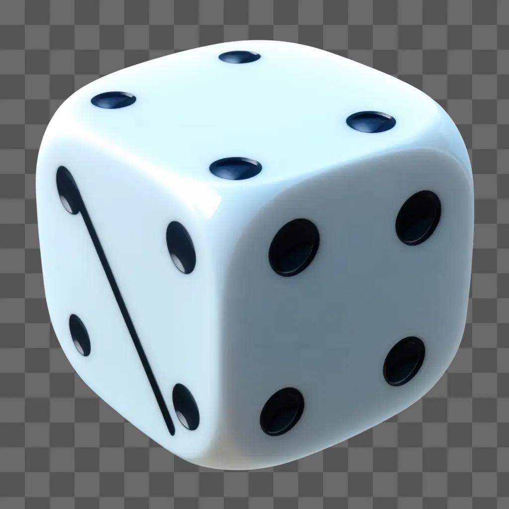 dice is shown in a white and black design