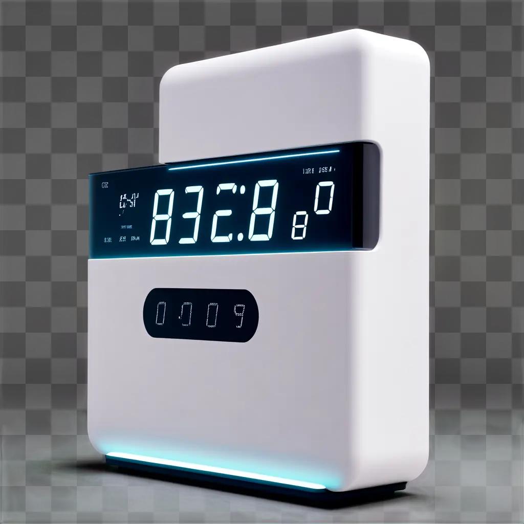 digital counter displays time in the clock