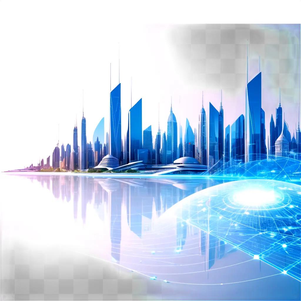 digital image of a city skyline