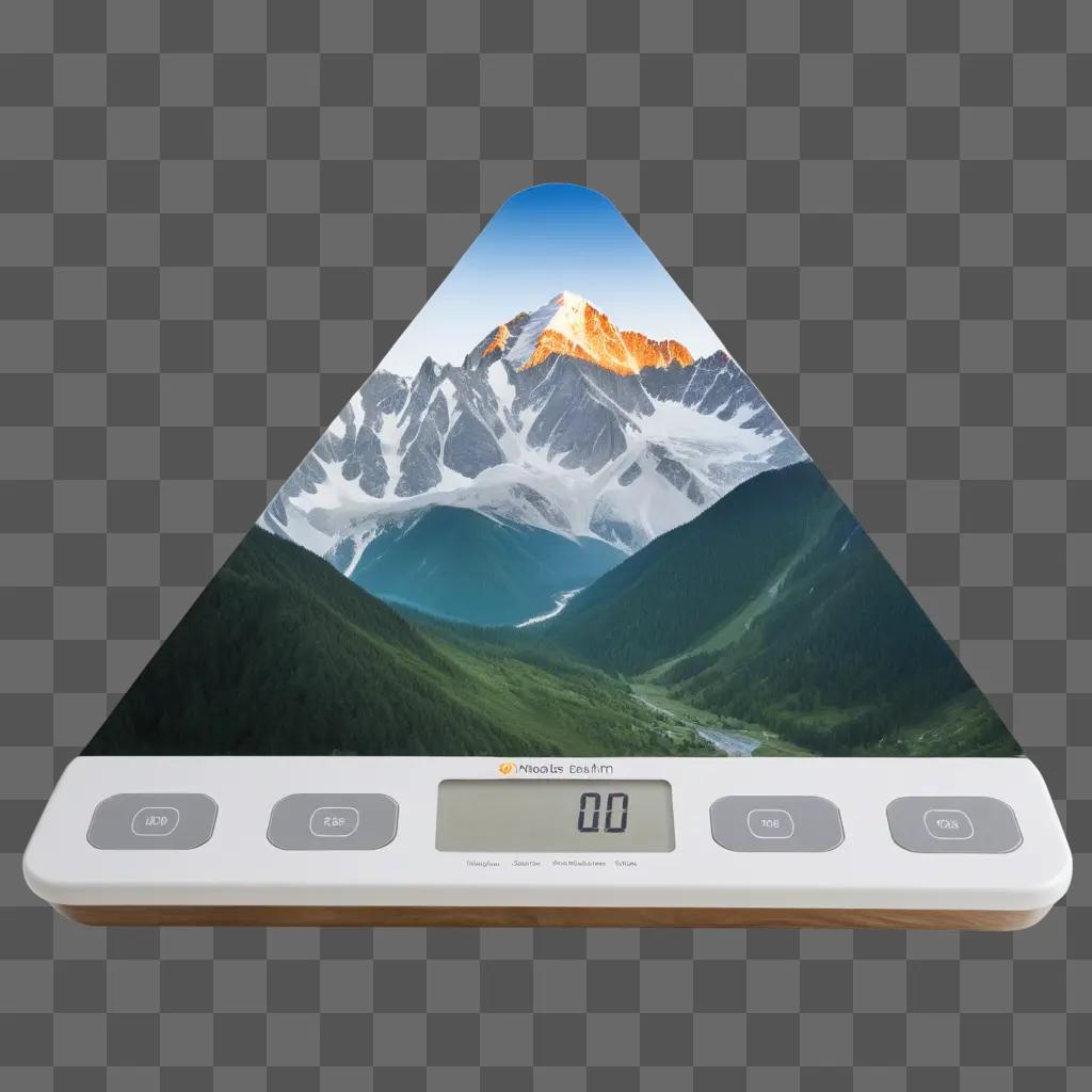 digital scale displaying a mountain range