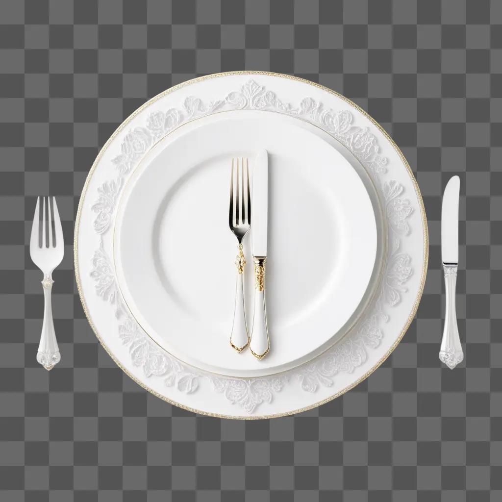 dining table set with a knife, fork, and knife