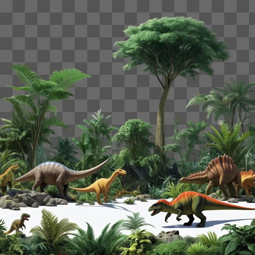 dinosaur-free jungle scene with other animals