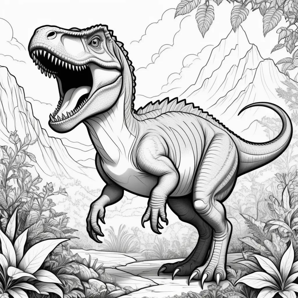 dinosaur is depicted in a coloring page