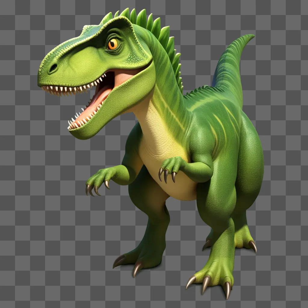 dinosaur is standing in a green background