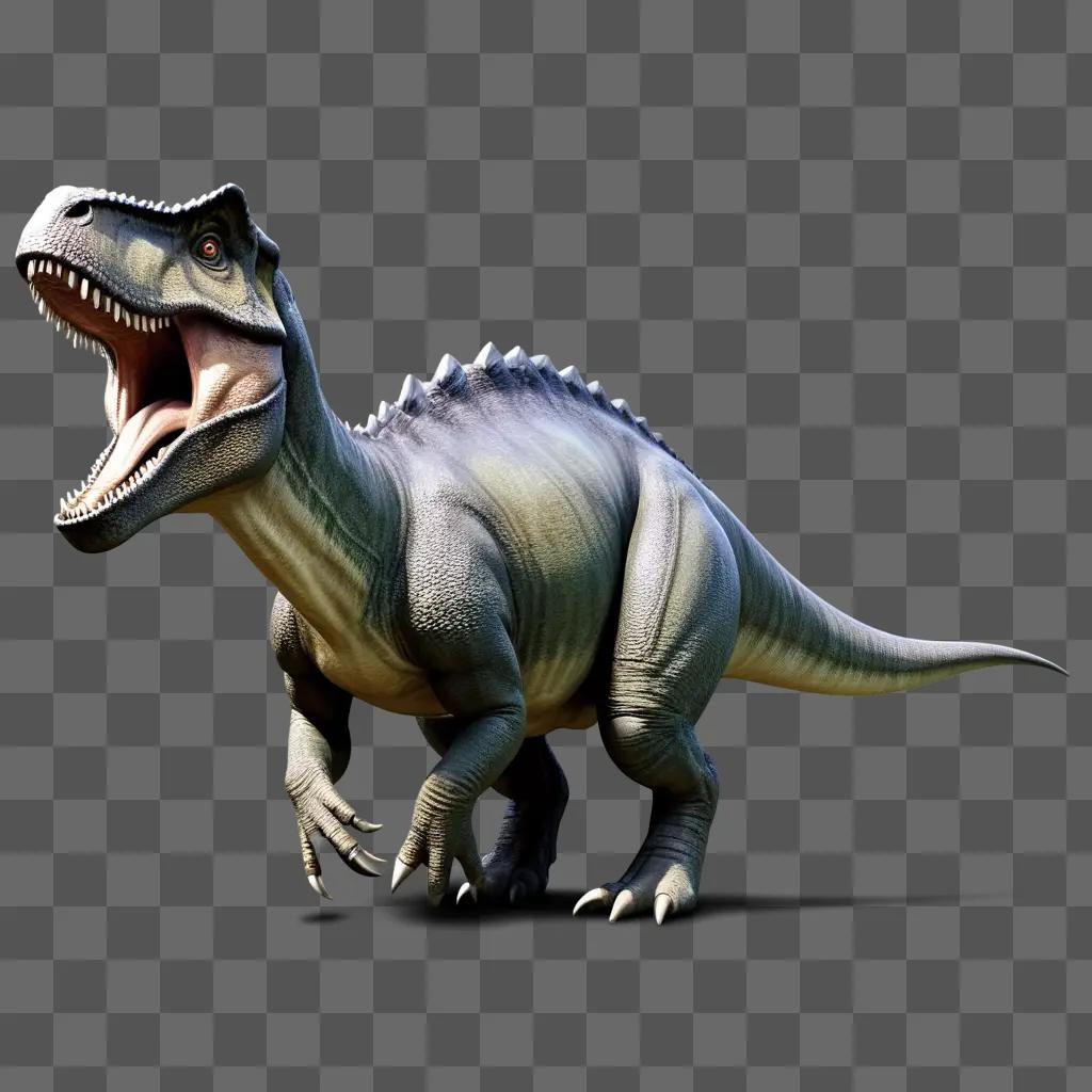 dinosaur roars with its mouth wide open