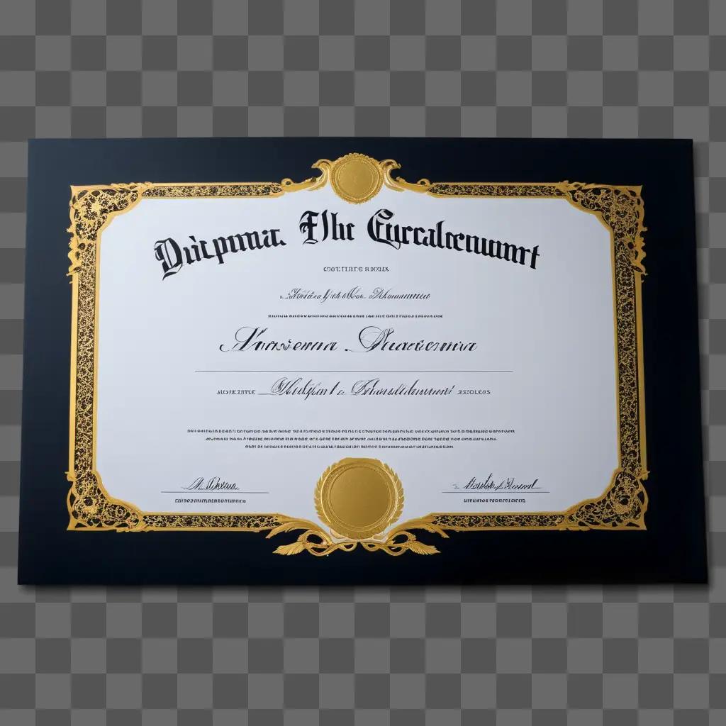 diploma frame with a gold border