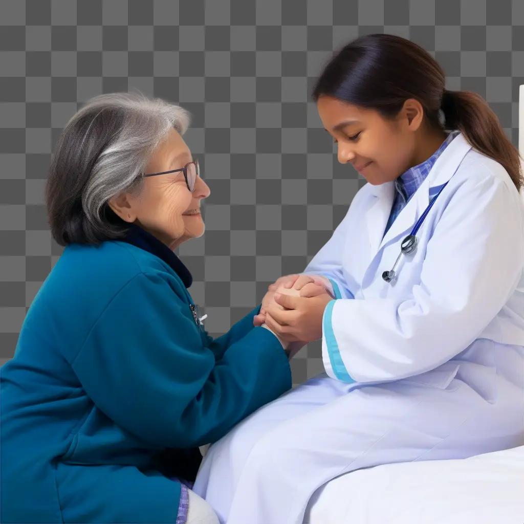 doctor and an elderly patient embrace