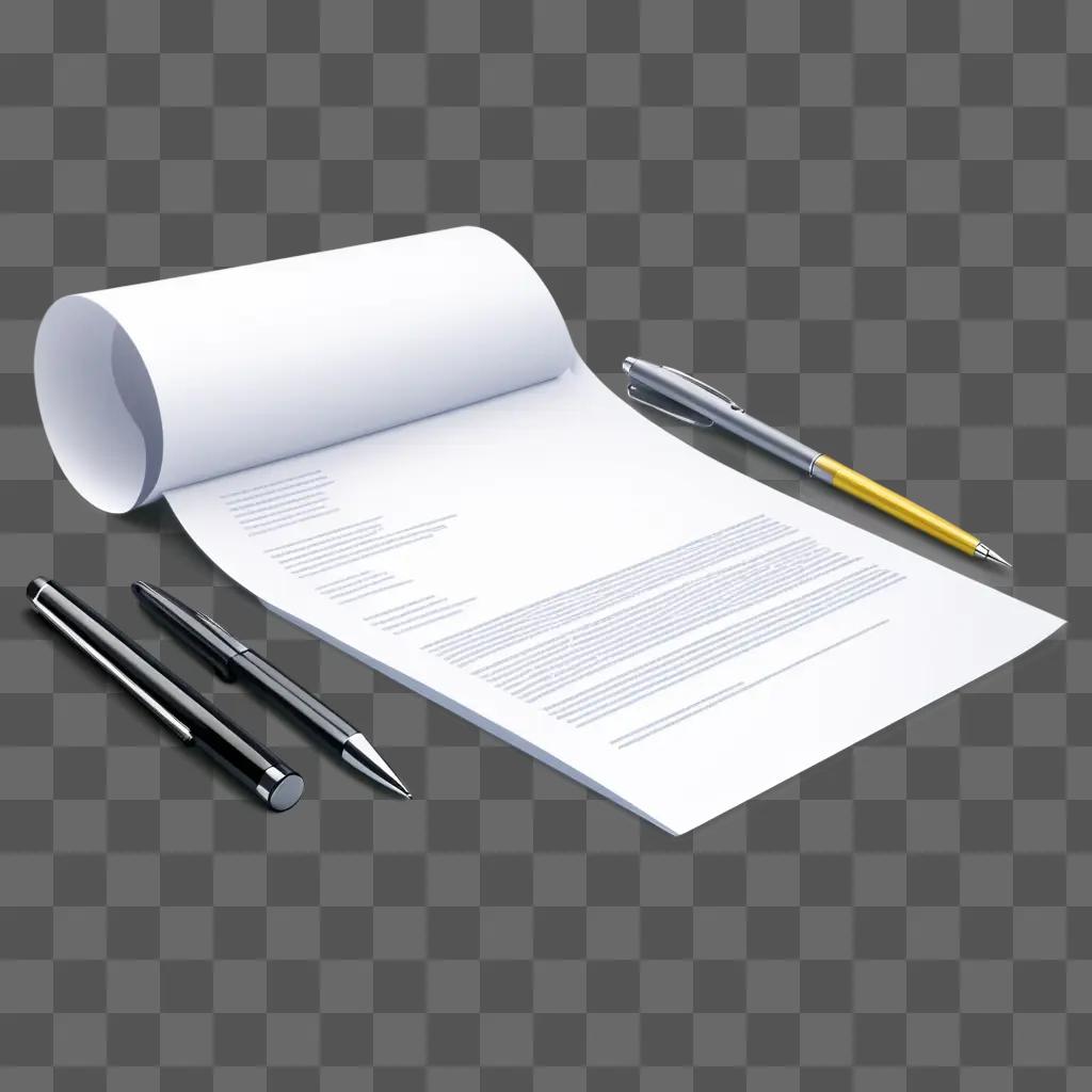 document with a clipart of a pen and paper