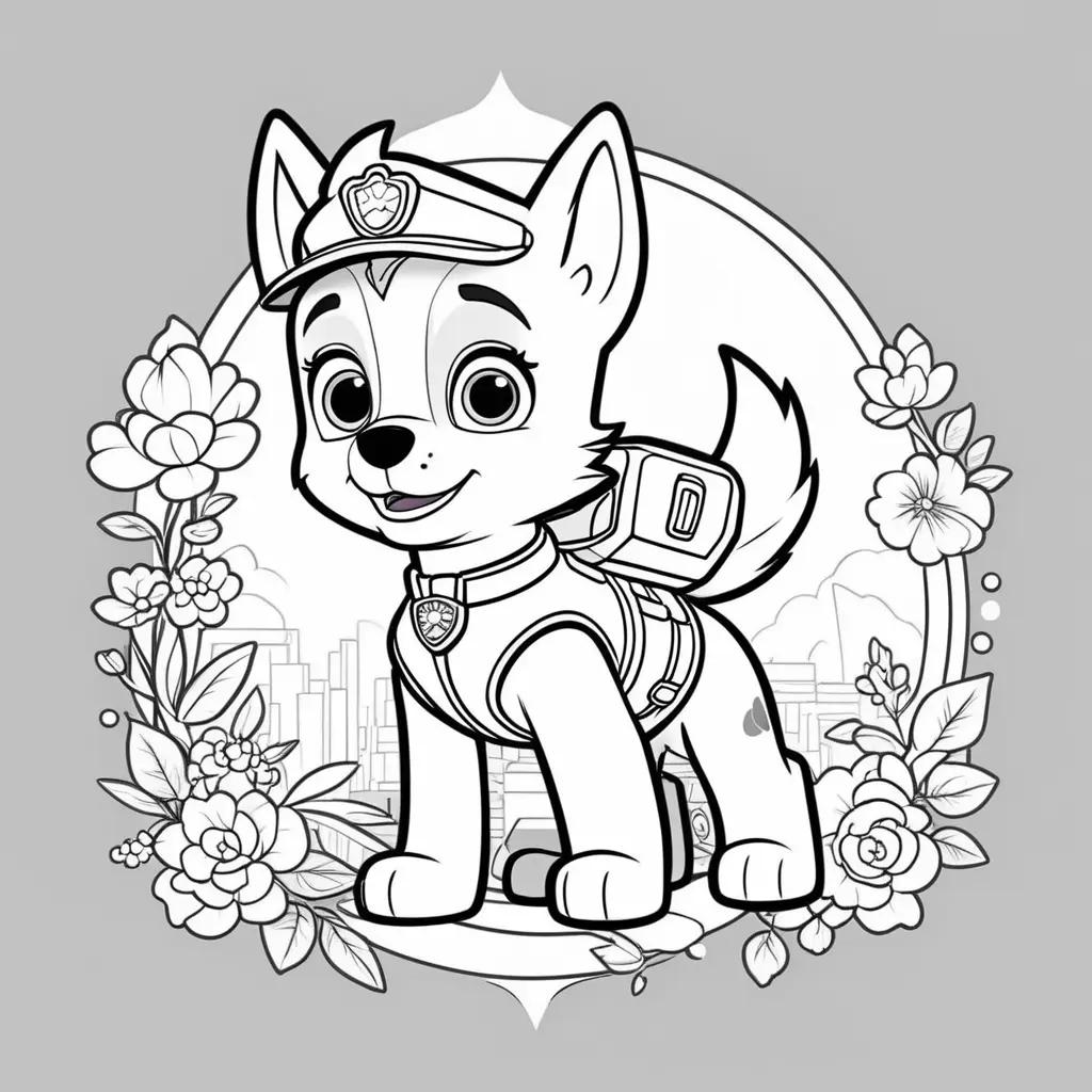 dog coloring page of Skye from Paw Patrol