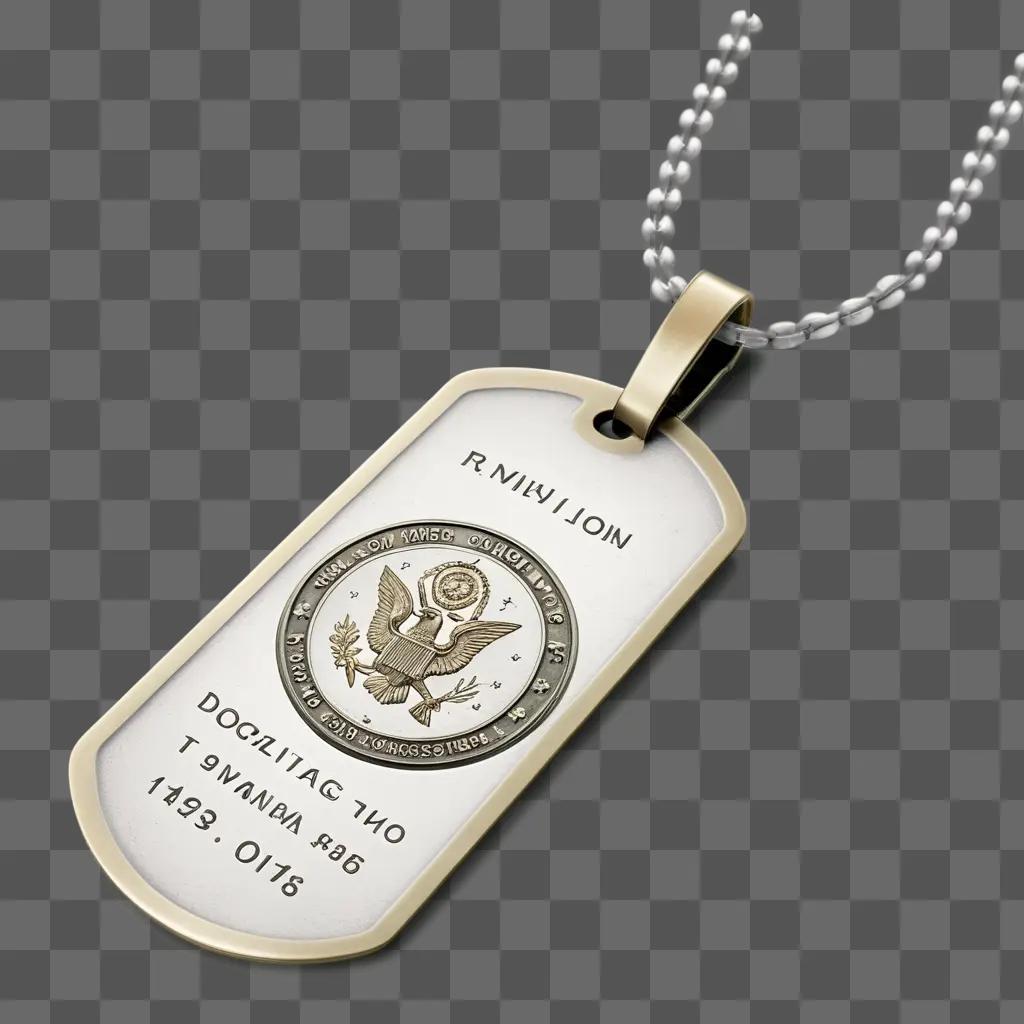 dog tag necklace is on display