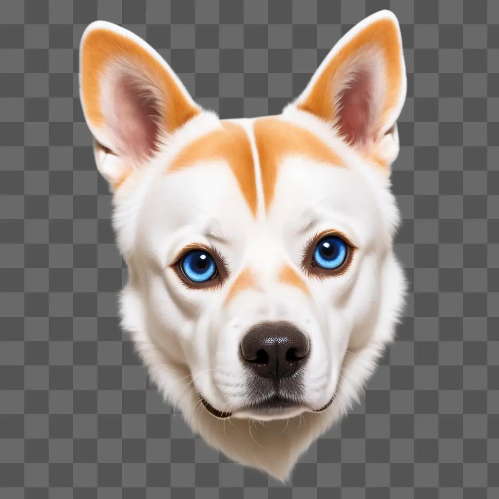 dog with blue eyes and a tan and white coat