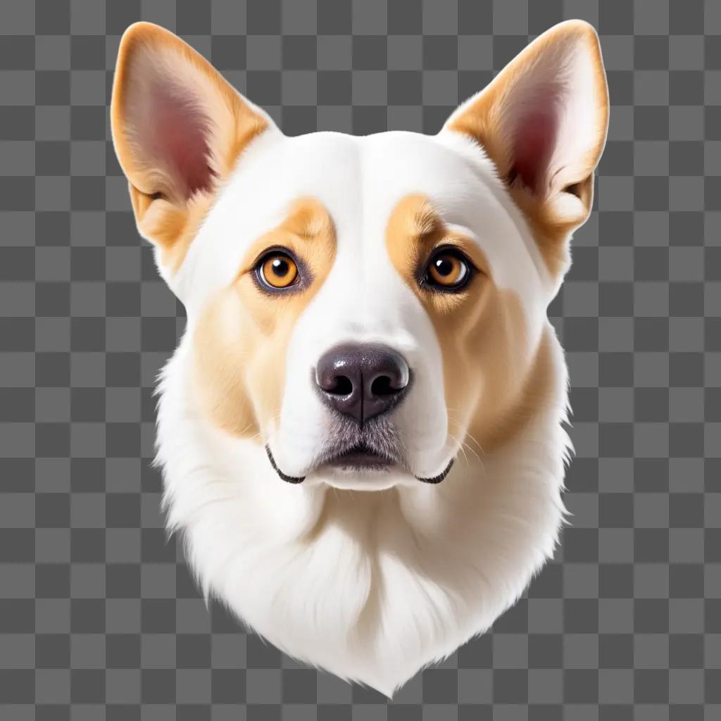 dogs head with a white and orange color scheme