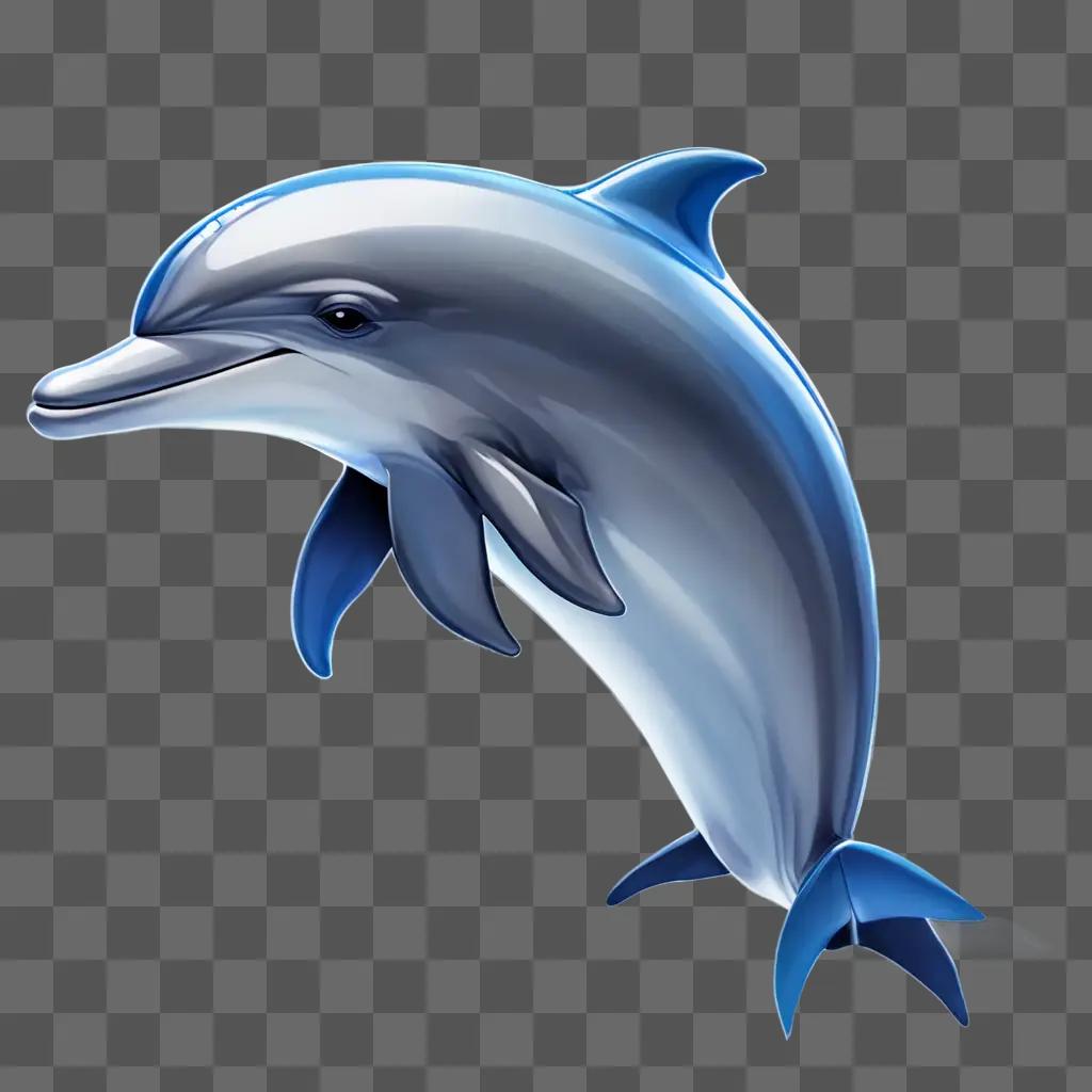 dolphin clipart A dolphin leaps in the air in a blue background