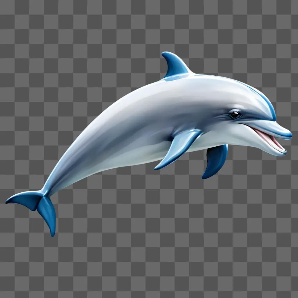 dolphin clipart A dolphin with its mouth open in a blue background