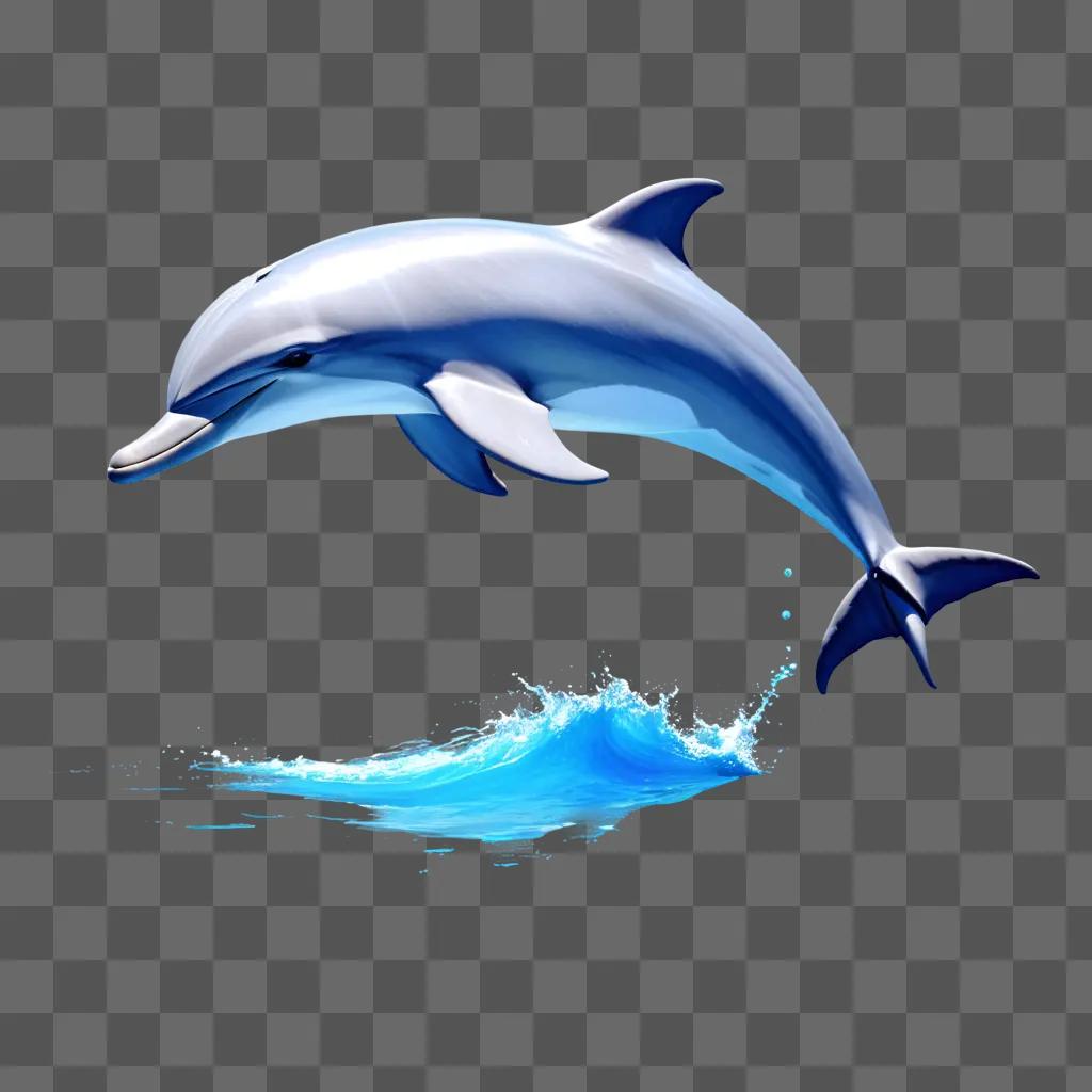 dolphin drawing with a splash of water