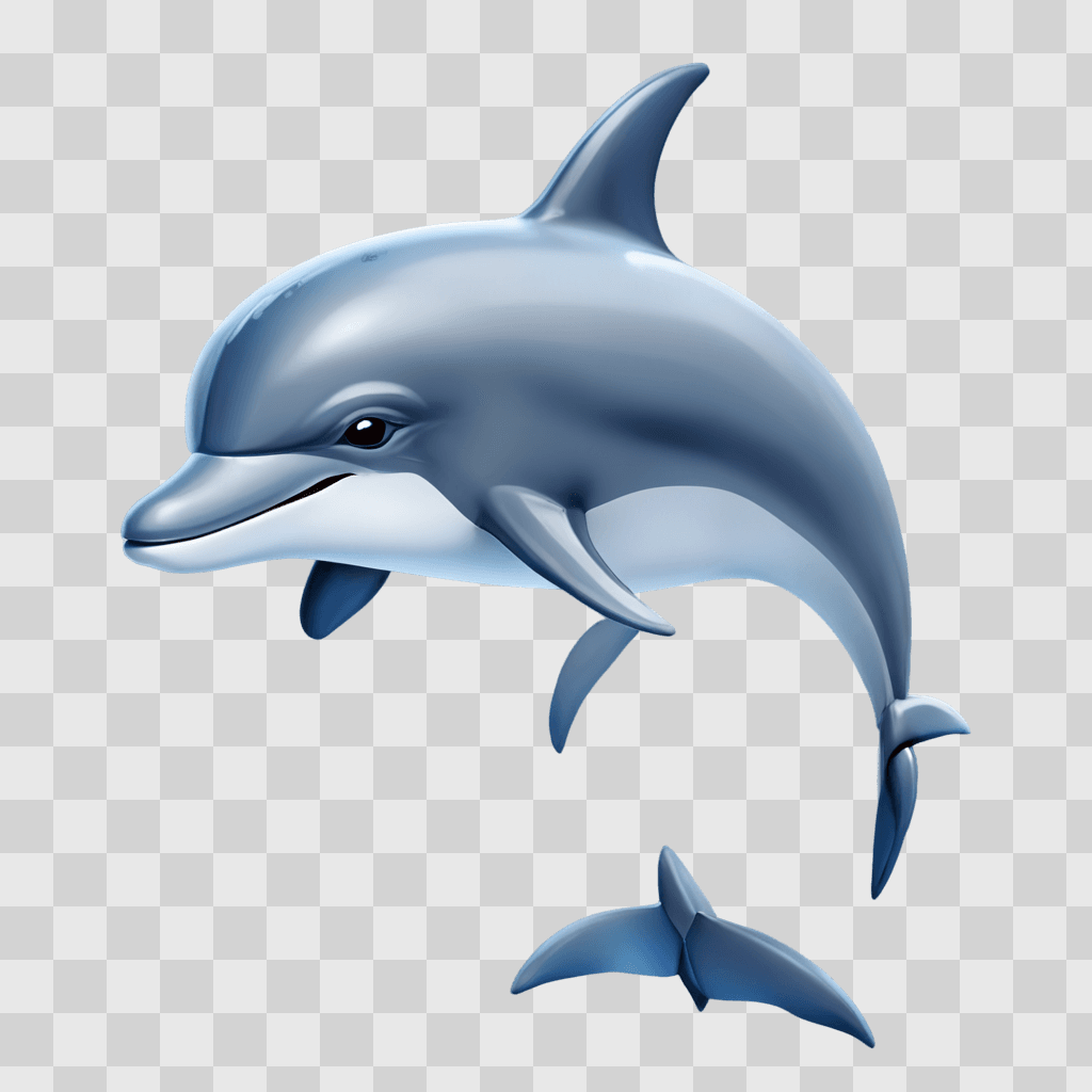 dolphin emoji A cartoon dolphin jumps in the water