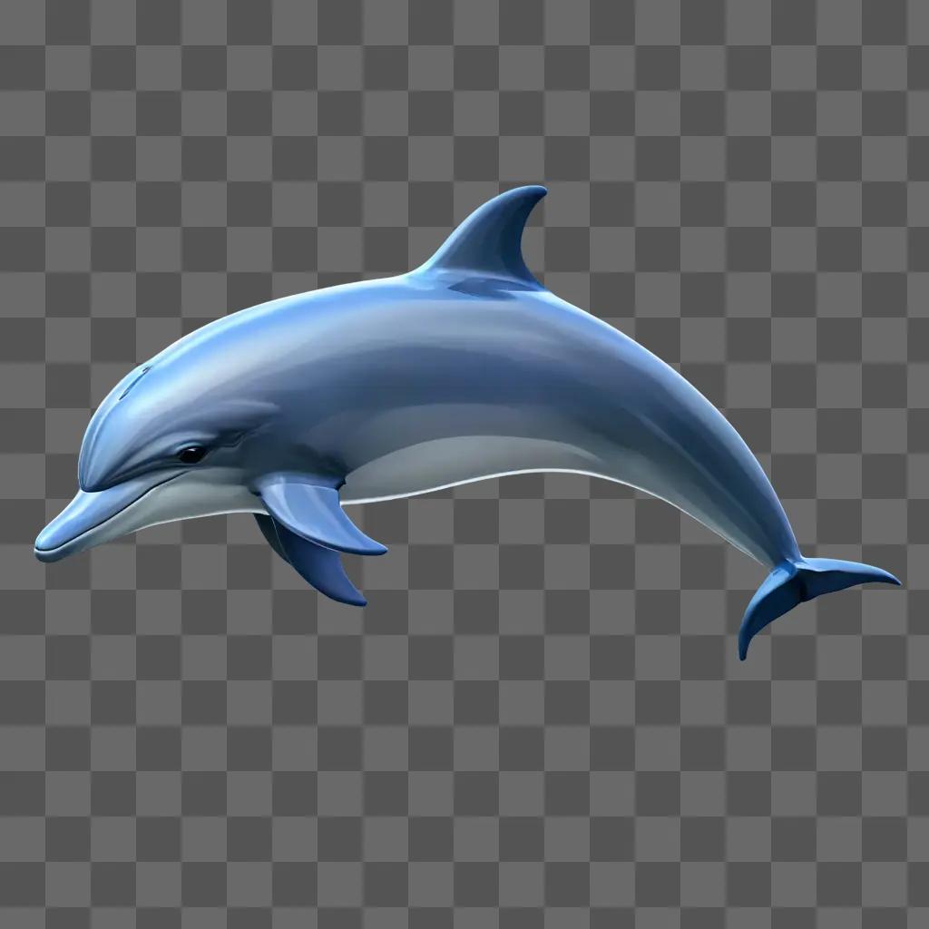 dolphin outline A shiny dolphin on a blue background