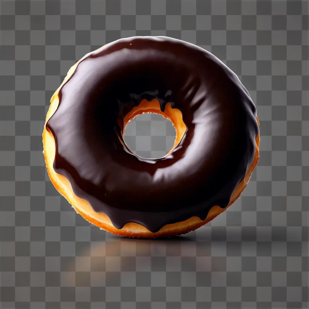 donut silhouette A chocolate covered donut with a glossy finish