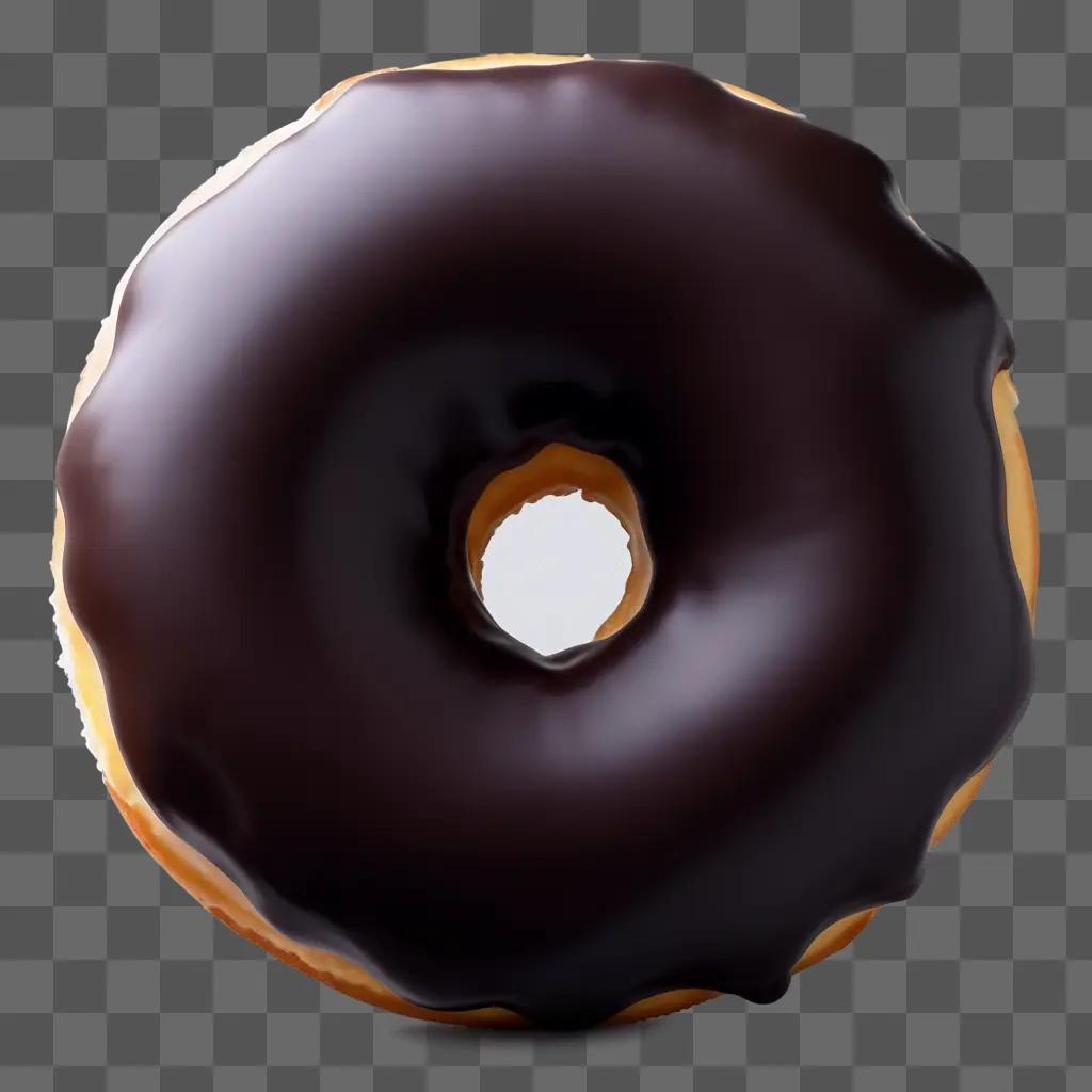 donut with chocolate icing on a dark background