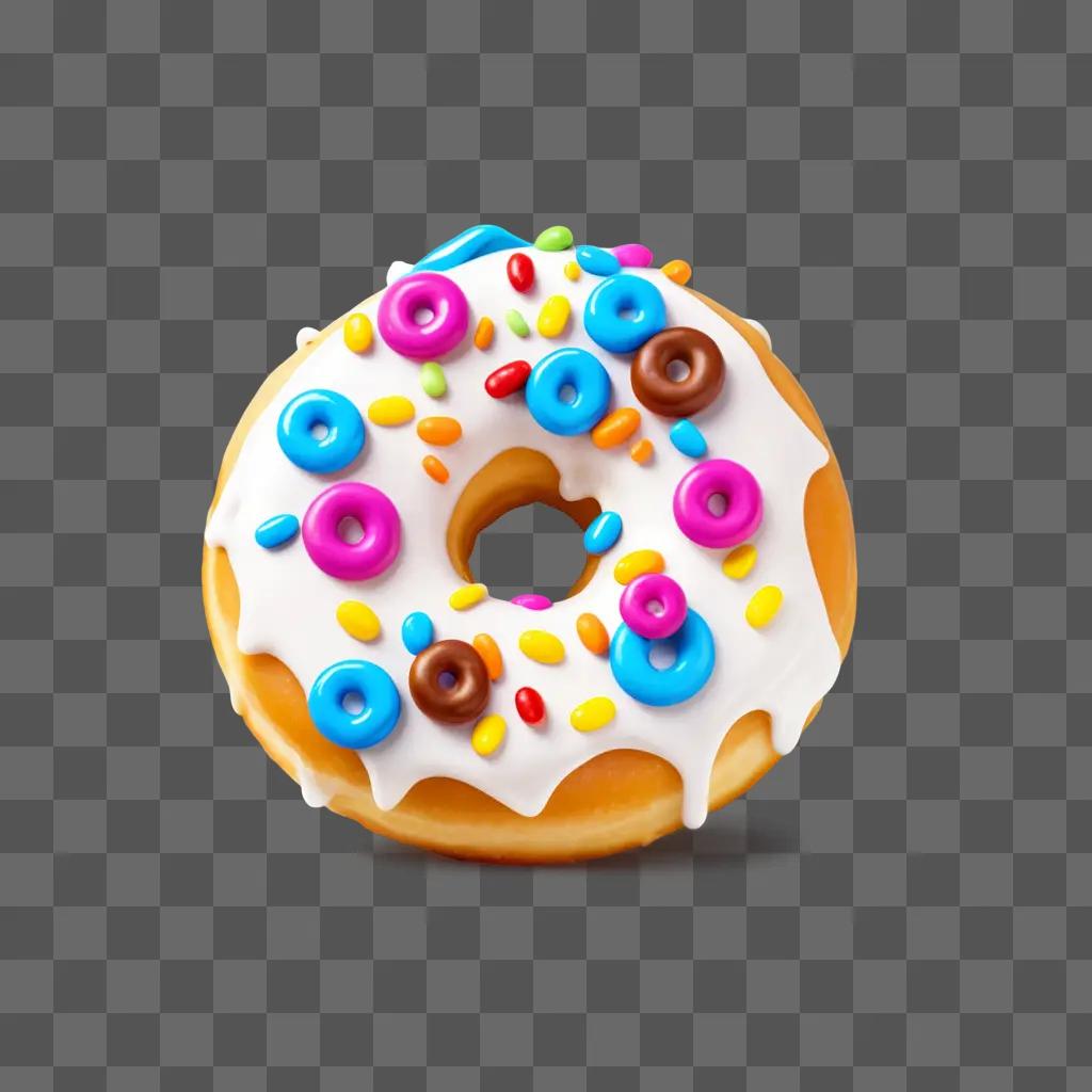 donut with colorful sprinkles and icing