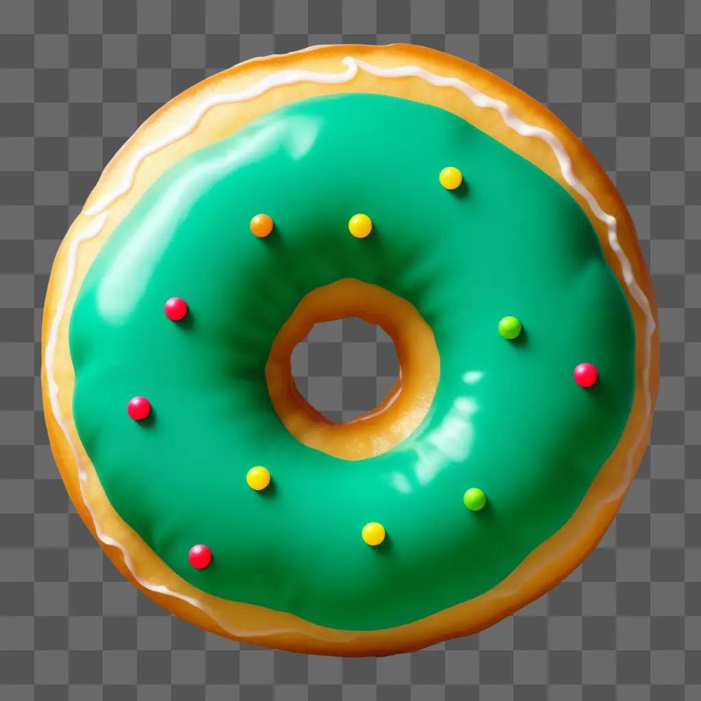 donut with green icing and colored sprinkles