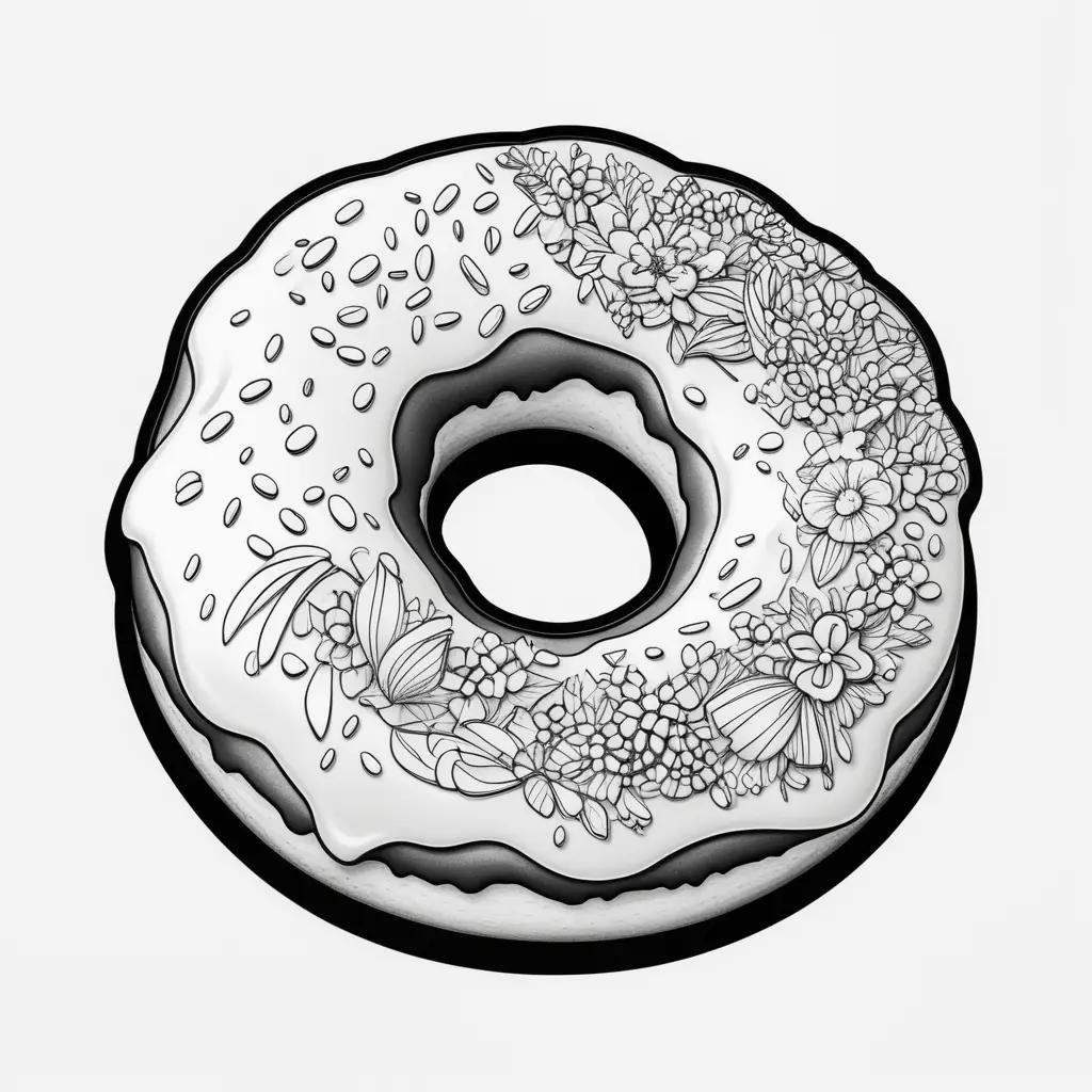 donut with icing and sprinkles on a white background