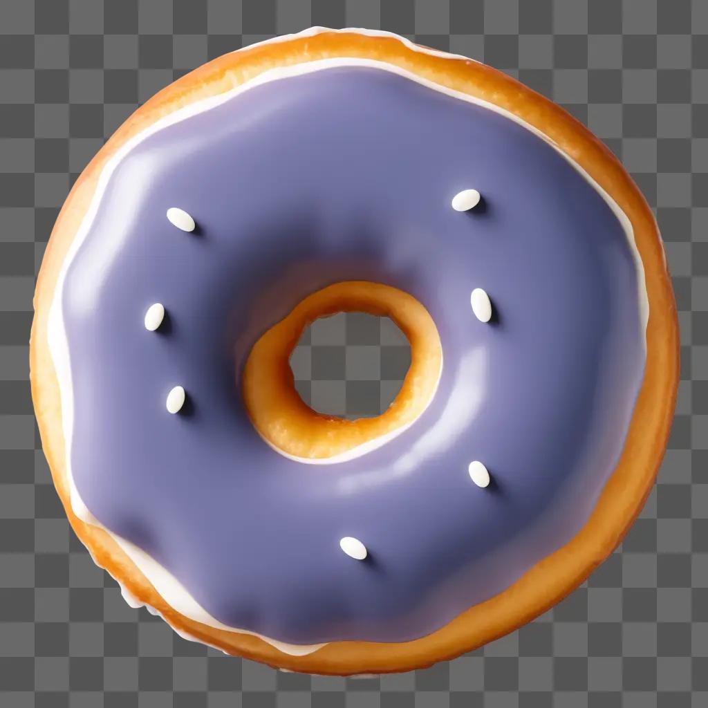 donut with icing and white dots in silhouette