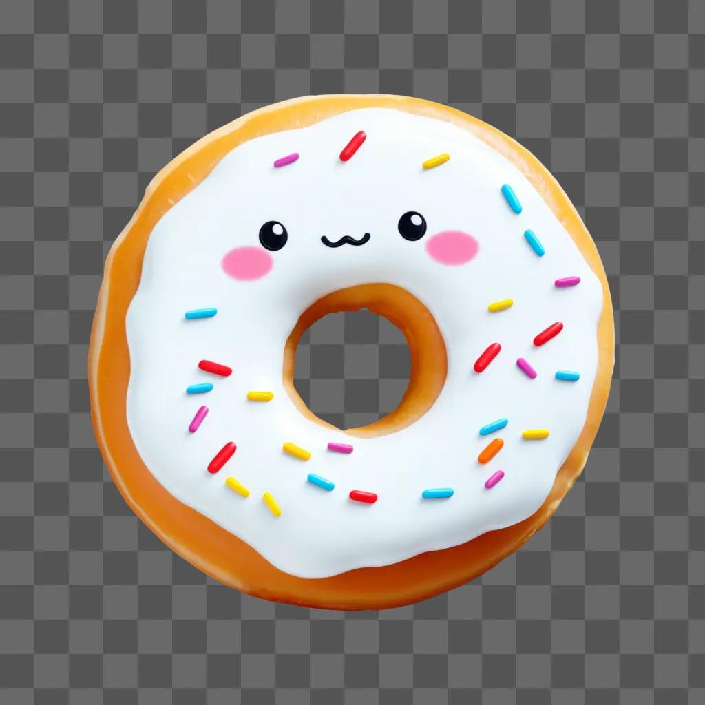 donut with kawaii and cute drawing on it