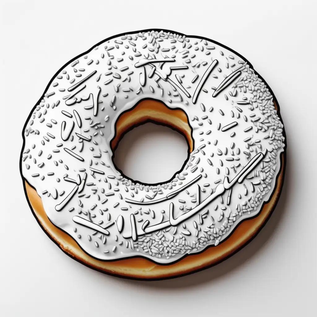 donut with sprinkles and frosting on a white background