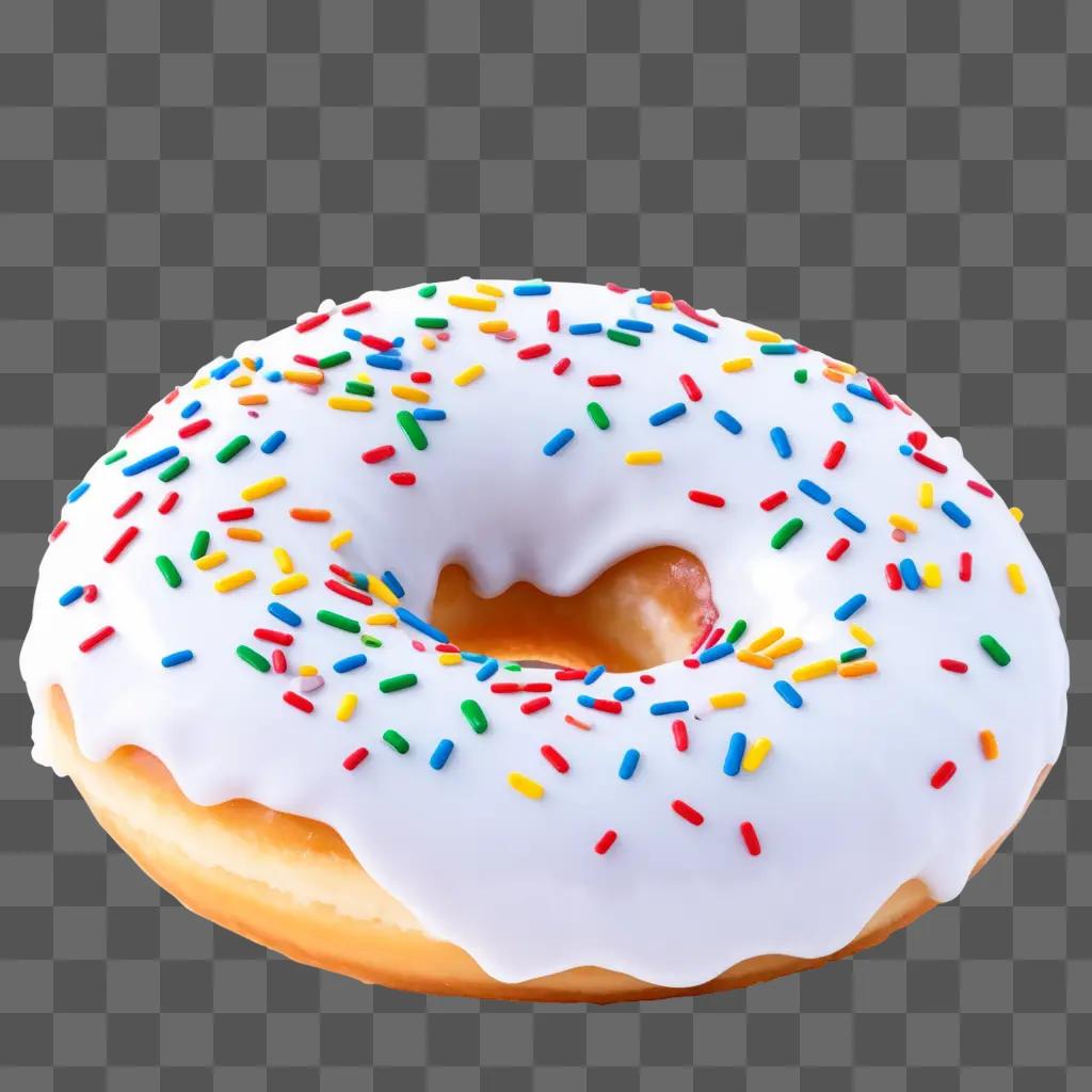 donut with sprinkles and icing is shown in silhouette