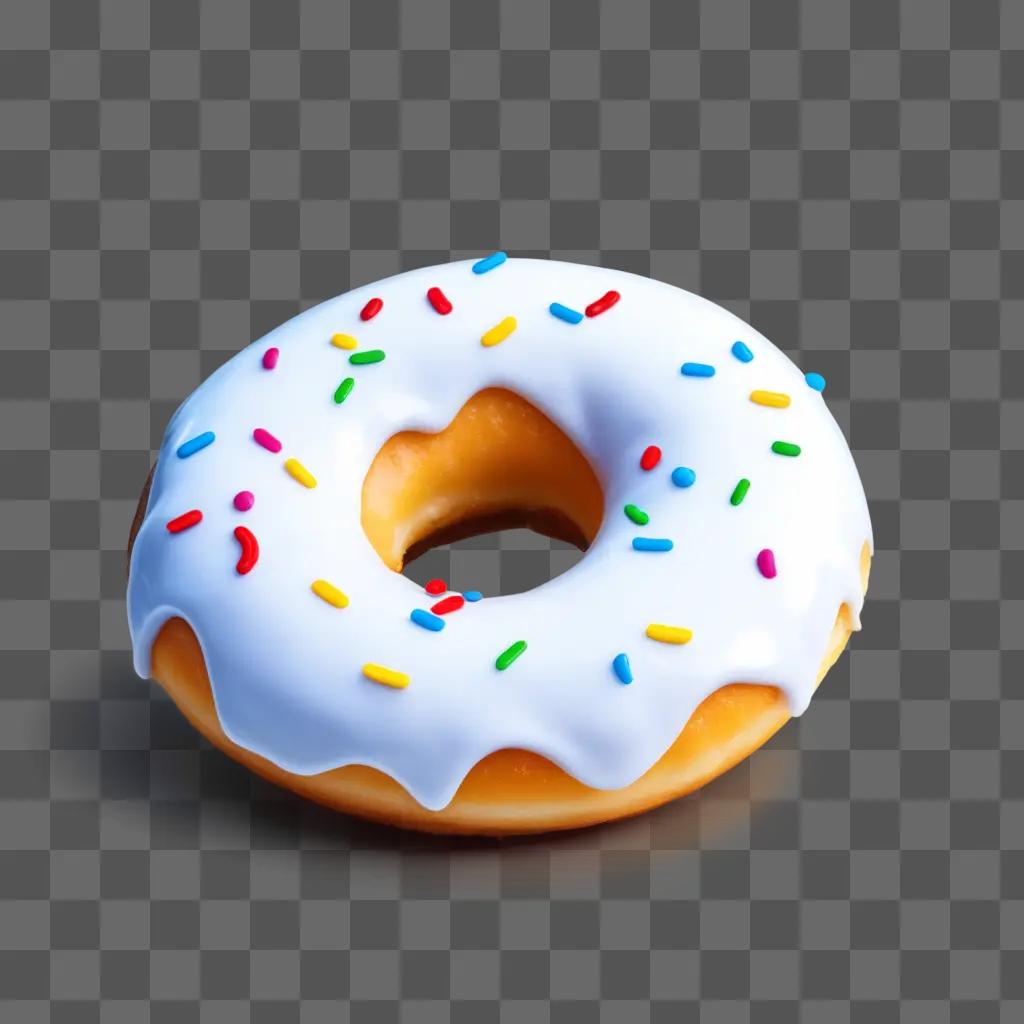 donut with sprinkles and icing on a white background