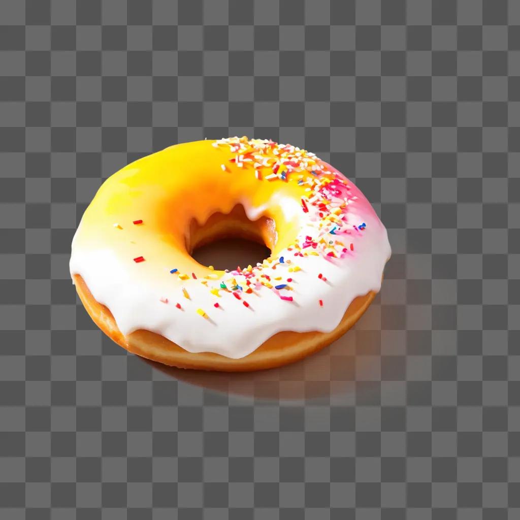 donut with sprinkles and icing sits on a table