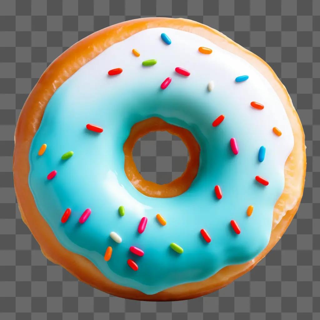 donut with sprinkles is shown in a silhouette