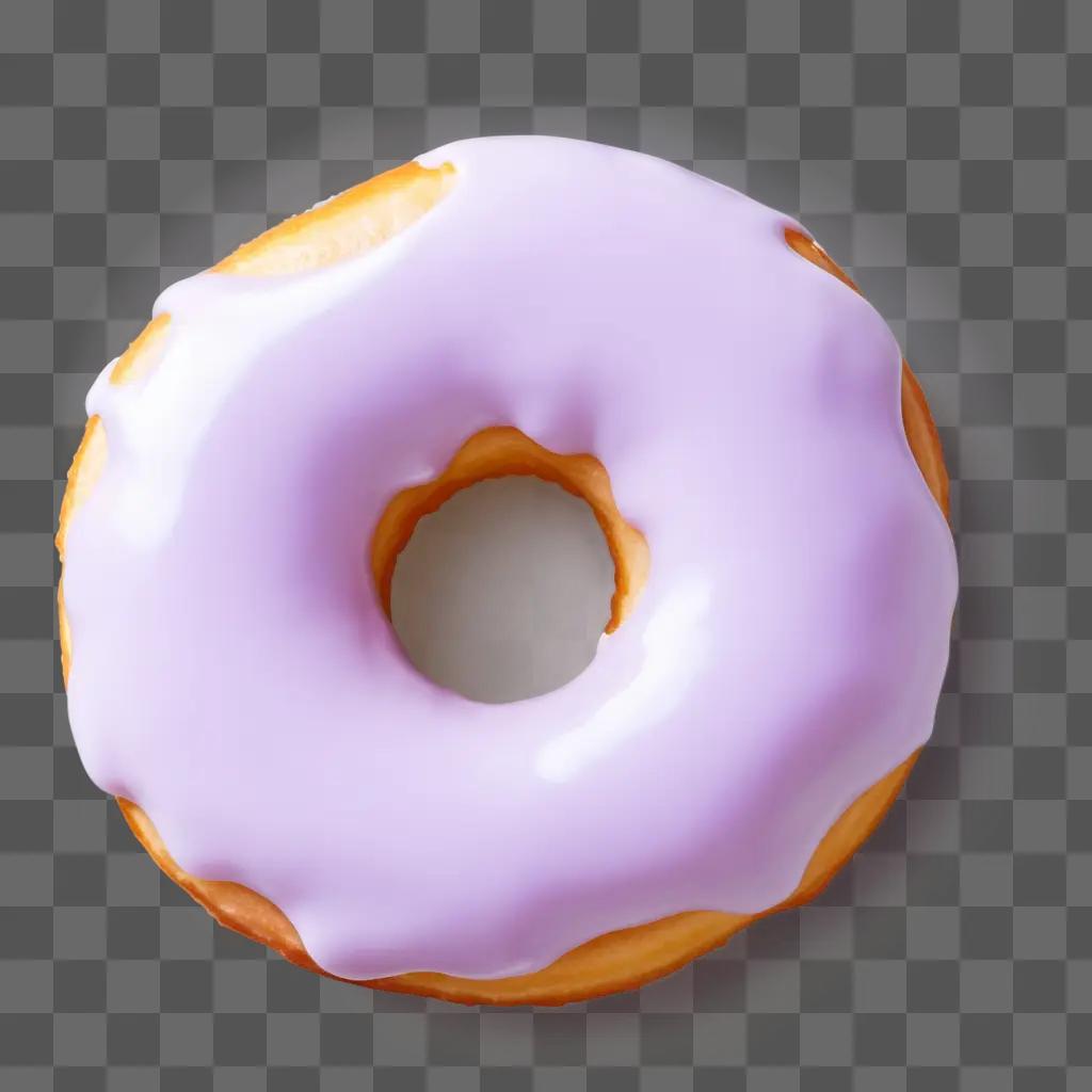 donut with white icing and a shadow